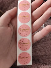 Pegatinas de papel Kraft hechas a mano con amor, etiquetas adhesivas redondas de 25mm para hornear, decoración de boda, decoración de fiesta, 50-500 Uds.