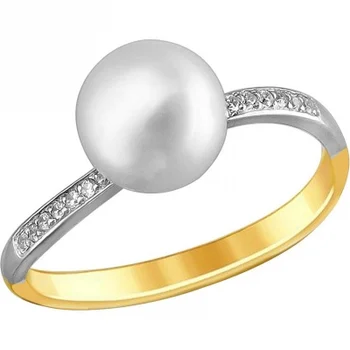 

Esthete ring with pearls and cubic zirconia in Yellow Gold