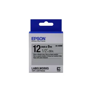 

Epson Ribbon Silver bottom for text Black 12/9 LK-4SBM