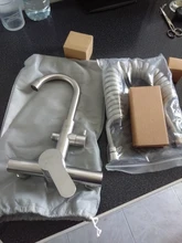 Onyzpily-grifo de fregadero de cocina de acero inoxidable, mezclador de grifo, pulverizador de corriente, cabezal de instalación en pared, níquel cepillado 304