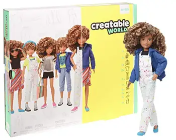 

Creatable World-Unisex figure articulated doll, curly wigs and accessories (Mattel GGG56) , color/model assortment