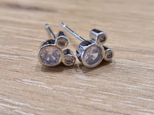 925 de plata esterlina de la joyería de las mujeres de cristal animales de dibujos animados pendientes para niñas de la escuela. Regalo de pendientes de plata y circonita para niña eh1415