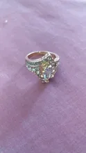 Clásico de lujo blanco Oval anillo de oro CZ propuesta de matrimonio de las mujeres bien regalo de la joyería de moda de fiesta de novia anillo de compromiso