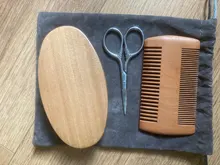 Barba Juego de cepillos para el pelo de la alta calidad suave cerdas de jabalí barba madera cepillo de peluquería de afeitar herramienta hombres bigote peine Kit con bolsa de regalo