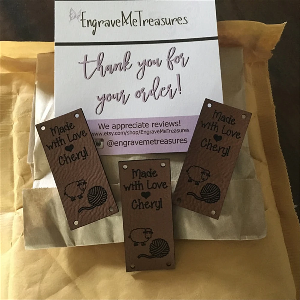 Personalised logo Small Tags for handmade Items, Sewing Tags ...