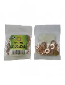 

JBM 13949 BAG 30 COPPER WASHERS FOR INJECTORS-Ø 15.0x7.5x2.0-IVECO, FORD, BMW, MAN (REF. 53464)