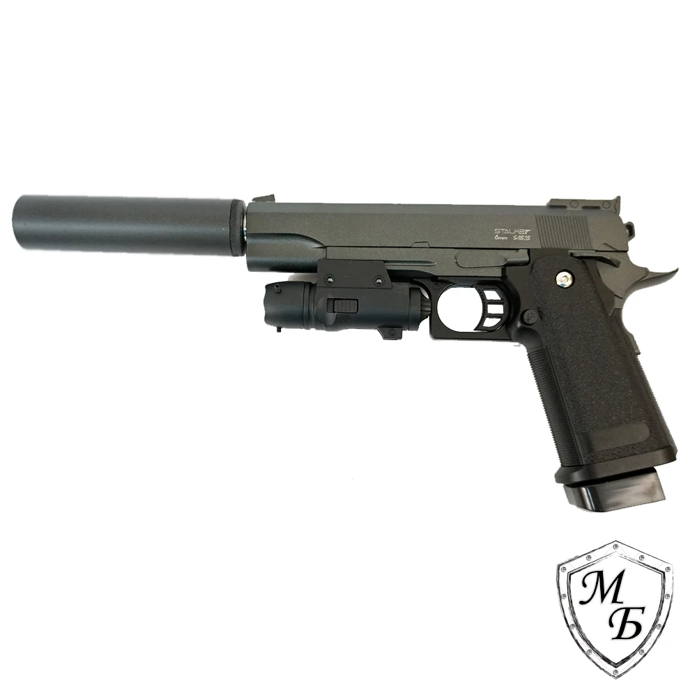 Пистолет пневматический Stalker SA5.1S Spring (Hi-Capa 5.1) глушитель + ЛЦУ кал. 6 мм |