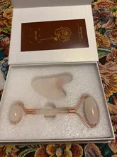 Rodillo de cuarzo rosa natural para masaje facial, rodillo para masaje facial con piedra de jade natural, adelgazante, eliminación de arrugas en cara y barbilla, herramienta para el cuidado de la belleza