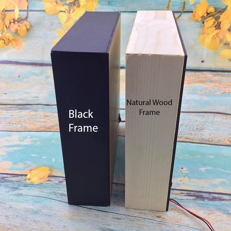 Black Frame Будьте собой ручной работы Деревянный светильник знак коробки для дома, ресторана, кофейня бизнес вывески - Цвет: Black Frame
