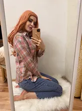 KarSaNy Boyfriend Oversized Shirt Plaid For Women Blouses And Tops Spring Loose Plaid