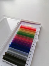 LIFMINRY-extensiones de pestañas suaves de visón, 8 colores, arco iris de color, 16 líneas Premium
