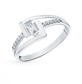 

Silver ring with cubic zirconia sunlight sample 925
