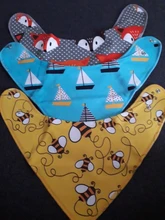 Baberos triangulares para bebé, pechera de algodón con dibujos animados para niño, baberos para recién nacido, toallitas de tela absorbente