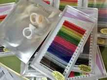 LIFMINRY-extensiones de pestañas suaves de visón, 8 colores, arco iris de color, 16 líneas Premium