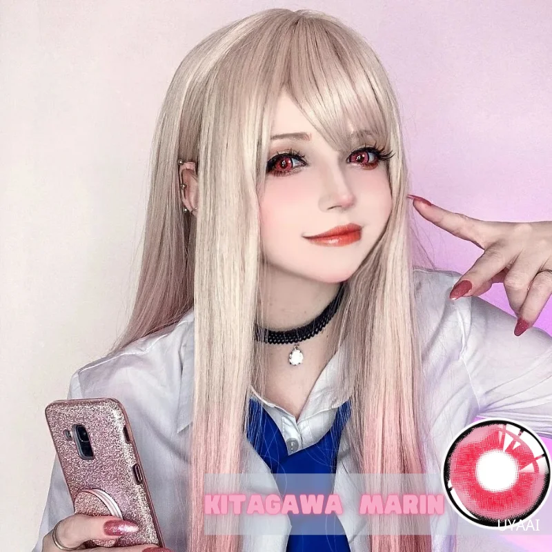 Yellow 1 Pair Cosplay Color Contact Lenses Purple Lenses Anime Lense My  Dress Up Darling Marin Kitagawa Cosplay Pink Lense Hk