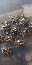 10 Uds. De dijes de Sol de 28x25mm, colgantes de Color plateado bronce dorado tibetano, fabricación de joyas antiguas DIY, artesanía hecha a mano