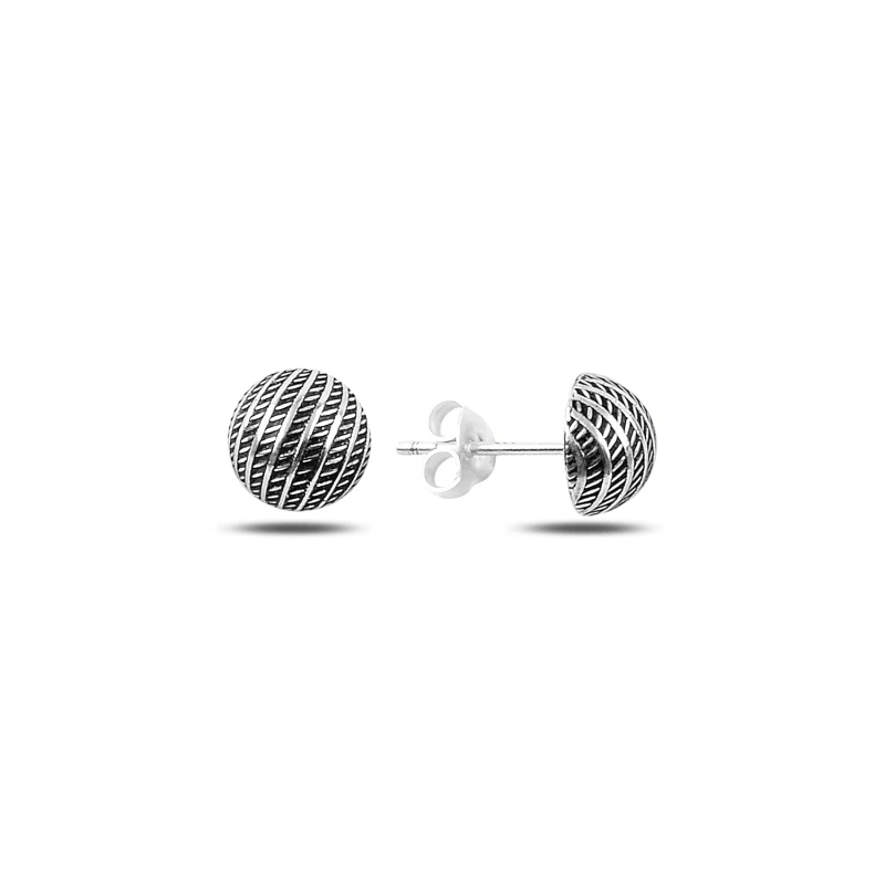

Armagano 8mm Patterned Half Ball Earrings
