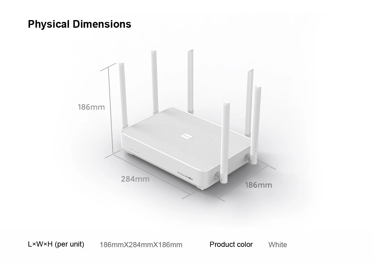 Xiaomi Redmi AX5400 Wifi Router Mesh System WiFi 6 4K QAM 160MHz High Bandwidth 512MB Memory for Home Work With Xiaomi App