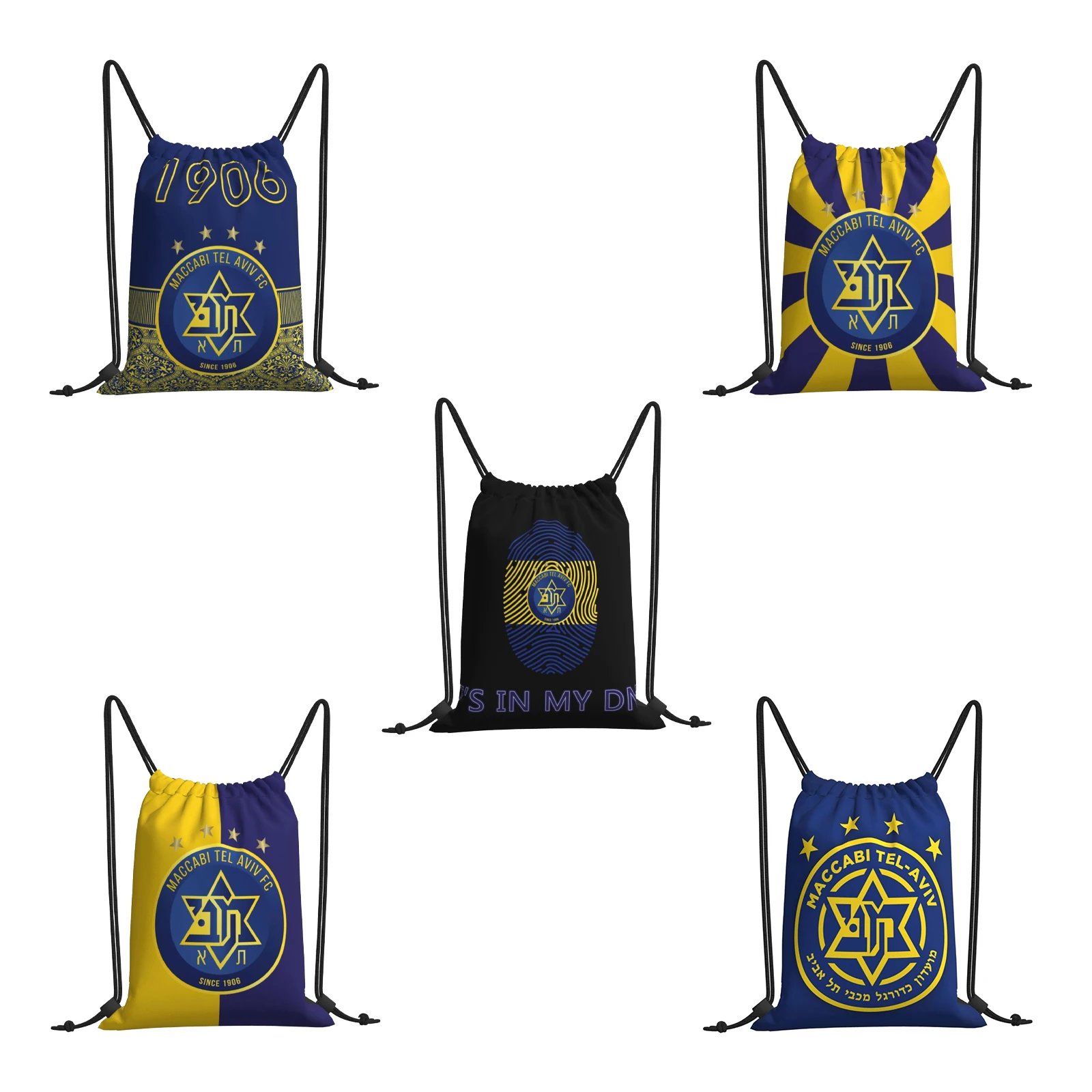 Israel Maccabi Tel Aviv Fc Drawstring Backpack Gym Sports Bag Travel Sackpack Gymsack | Багаж и сумки