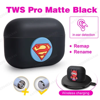 

TWS Pro Black Matte Change Name Bluetooth Headphone Wireless Earphone In ear Detection PK i500 i9000 i100000 i50000 i200000 tws