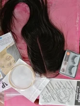 Pelo humano liso con cierre de encaje, pelo peruano con pelo de bebé, Color Natural, 8-22 pulgadas, 2x6