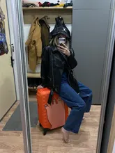 Jacket Coat Fitaylor Faux-Leather Loose Outwear Casual PU Sashes Black Tops Bf-Style