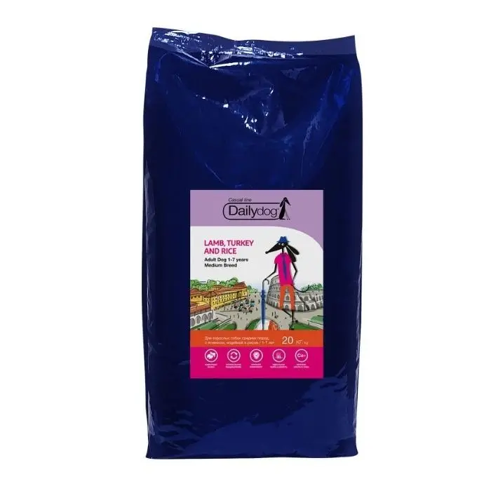 Dailydog Casual Adult Medium Lamb&ampTurkey and Rice сухой корм для собак средних пород с бараниной