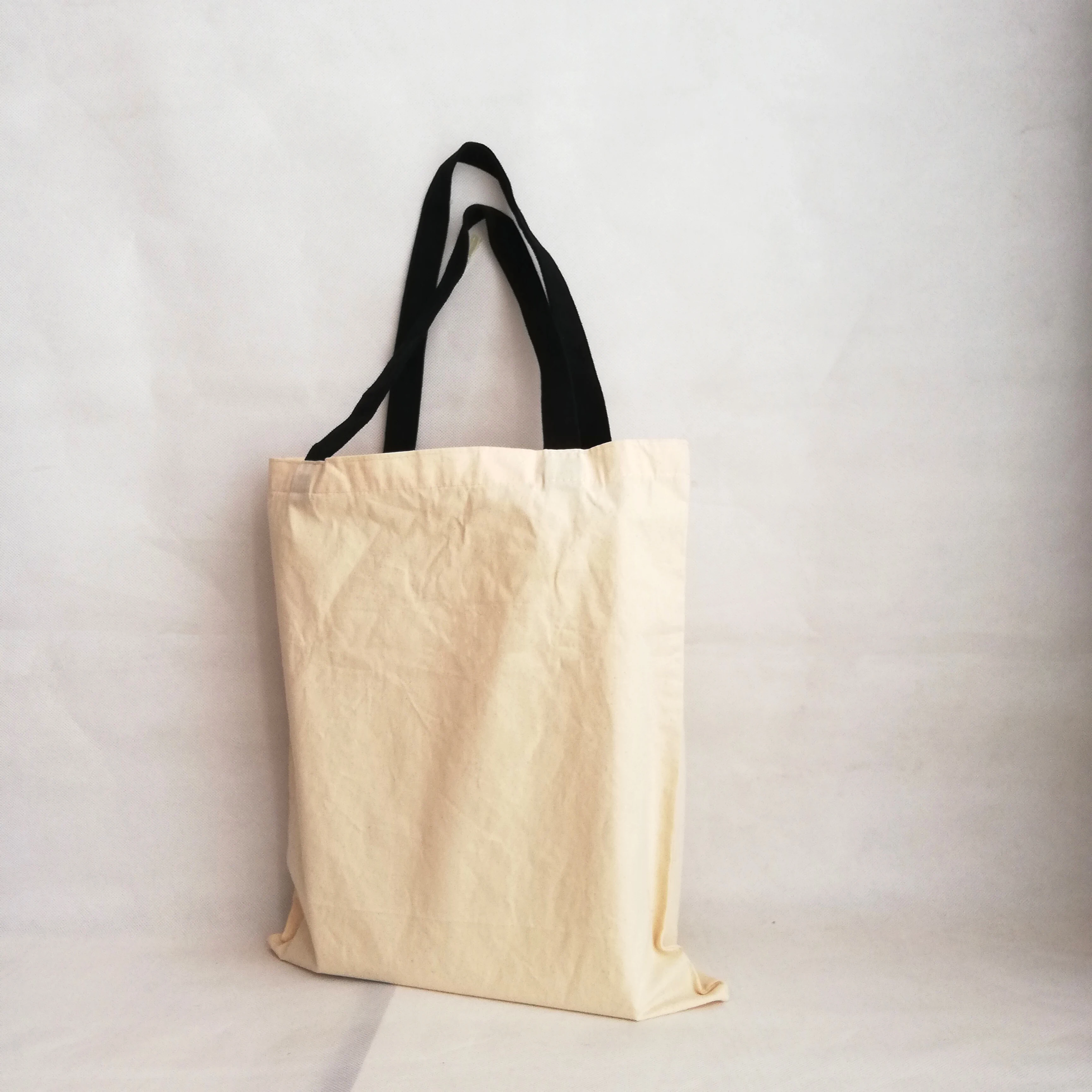 Excellent Wholesales 300pcs/lot Customized Gift Bags with Logo Natural White Cotton Hand Bags Eco-friendly Grocery Shoulder Bags for Gift 1