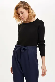 

DeFacto Fashion Crewneck Woman Long Sleeves Pullover Women's Casual Solid Loose Sweatshirts Ladies Elegant Tops - L6202AZ19WN