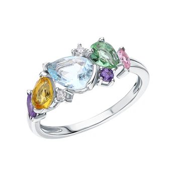 

Silver ring with alpanite and cubic zirconia sunlight sample 925