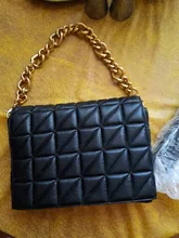 Bandoleras acolchadas con cadena gruesa para mujer, bolsos de mano acolchados, de marca, 2020