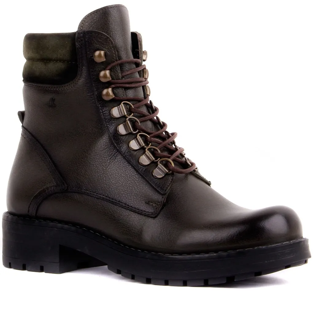 Sail Lakers-Green Women Leather Boots