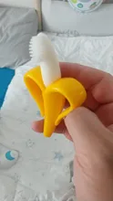 Mordedor de bebé seguro sin BPA, anillo de dentición de plátano, de silicona, para masticar, cuidado Dental, cepillo de dientes, cuentas de regalo para lactantes