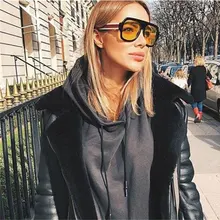 Негабаритные Квадратные Желтые Солнцезащитные очки Модные женские мужские затемняющие очки Роскошные брендовые модные уникальные женские очки UV400 большая оправа