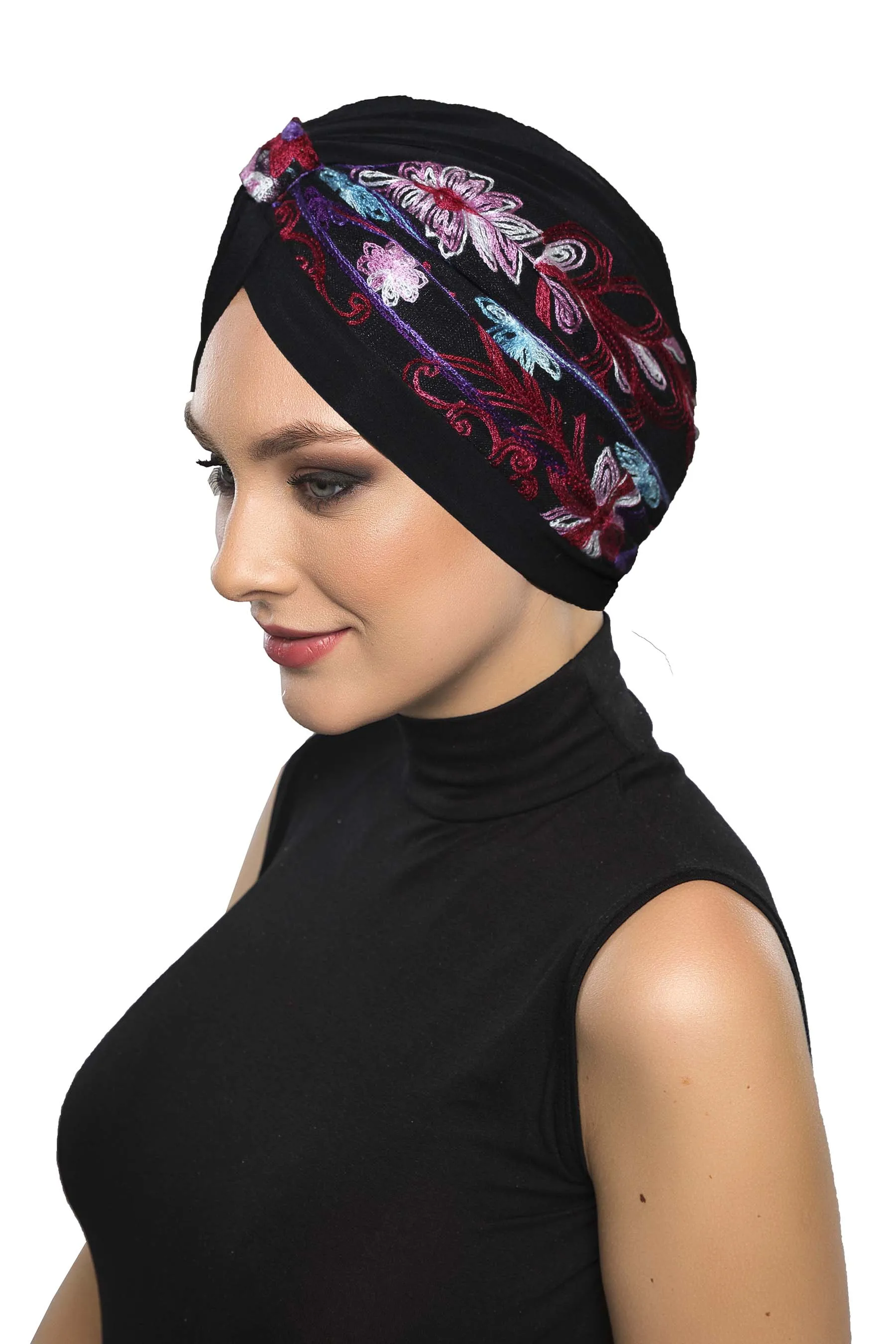 2022 New Fashion Authentic On Black Ready Made Turban Hijab Bonnet Scarf Cancer Cap Special Women Product Beret Muslim Liner Chemo All Season Rib Lame Pearl Bead Custom Design