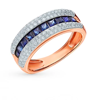 

Gold ring with sapphires and diamonds sunlight sample 585 test