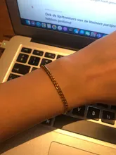 Paperclip-pulsera de cadena de acero inoxidable para mujeres y niñas, joyería fina, Color dorado, con eslabones rectangulares