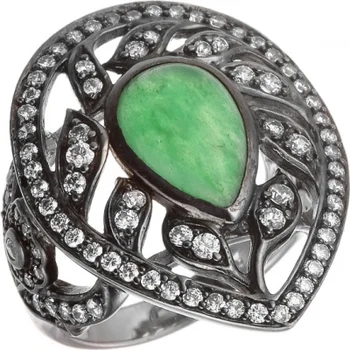 

Jay VI ring with jadeite and cubic zirconia