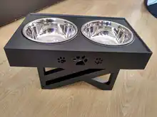 Los perros doble no-Slip tazón ajustable Heights Gato alimentos alimentación platos hondos pequeño mediano grande perros alimentador de agua extraíble tazón