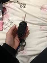 Funda con 3 botones para llave de coche, funda con Tapa de cuero genuino para llavero plegable de Alfa Romeo, Mito, Giulietta 159 Gta