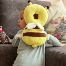 Almohada de reposacabezas para bebés, cojín de protección para recién nacido de algodón suave con dibujos animados, anticaída, cuidado seguro para niños pequeños