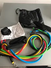 11 unids/set tubo de látex resistencia bandas elásticas para Fitness Yoga gimnasio Ejercicio de tirar de la cuerda casa soporte elástico entrenamiento de la fuerza muscular