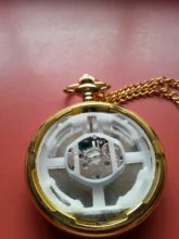 Reloj de bolsillo dorado para hombre y mujer, cadena colgante de regalo para el abuelo, regalo de cumpleaños