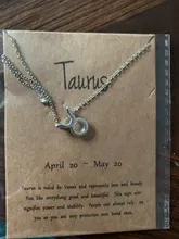 Collares de 12 Constelaciones para mujer y niña, Aries Capricornio, collar de Tauro dorado, regalos, Tarjeta de mensaje, colgante, joyería