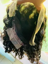 Mishell-pelucas de cabello humano ondulado profundo para mujeres negras, Rizado corto Bob 13x4 con encaje Frontal prearrancado, rizado, virgen