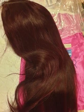Pelucas de cabello humano con encaje granate frontal, 99J, peluca de cabello humano liso brasileño, parte de encaje, pelo Remy pre-arrancado, Estrella Brillante 180
