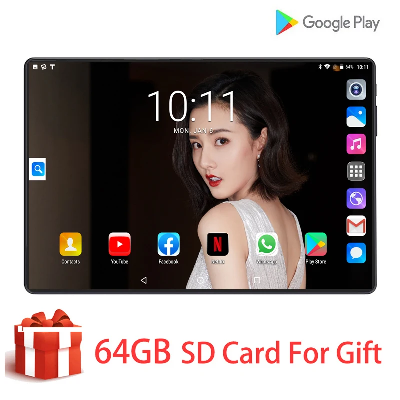 

Fast Shipping Tablet Pc 10 inch Android 9.0 Global Version Octa-Core 6GB+128G 4G LTE Phone Call Dual Sim Card Game Tablet
