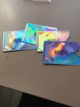 Nuevo Anti Rfid tarjetero para tarjetas bancarias de NFC de bloqueo lector Identificación de bloqueo de Bolsa de tarjeta de crédito de las mujeres de los hombres láser aluminio tarjeta caso proteger