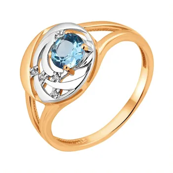 

Gold ring with Topaz and cubic zirconia sunlight sample 585