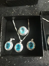 Colgante de cristal plateado de Ley 925 para mujer, collar, pendientes, conjunto de joyería nupcial, joyería 2021